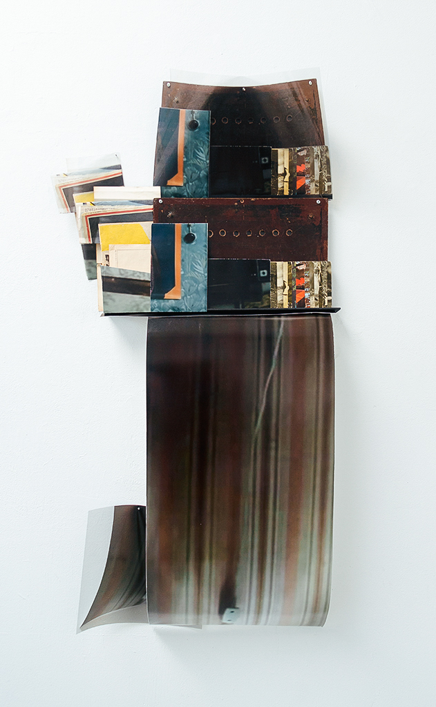 Artwork by Sasha Opeiko named "Obraz, Obrez, Ostatok," 2020, Soviet-era objects and materials, inkjet prints on paper an