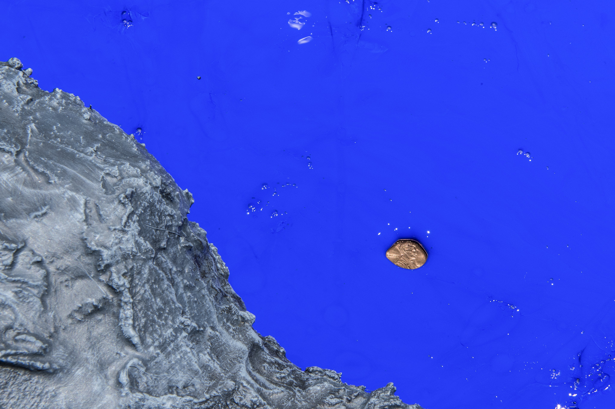 Joo Choon, Lin, detail of "I Only Make Friends With Money" (2013, remade in 2014). Synthetic goo, wood, cement. 120cm x 