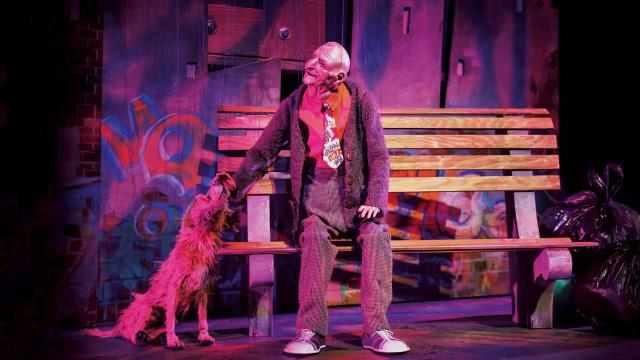 Image of a marionette of wonderful Joe and his dog