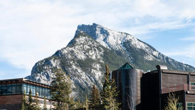Campus with Mount Rundle in the background
