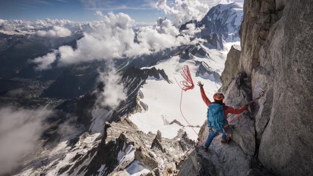 Valentine Fabre on the Dent du Géant © Ben Tibbetts