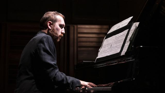 David Potvin at the piano