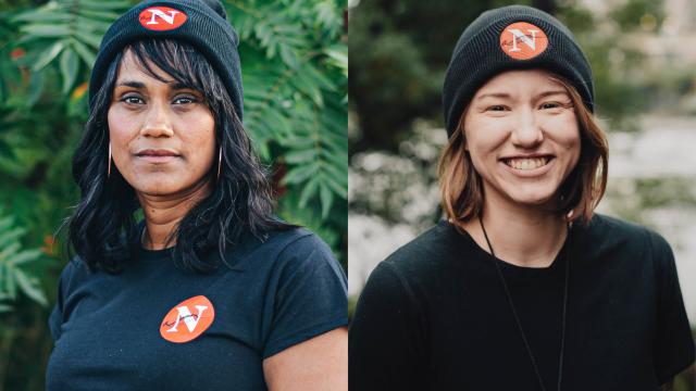 Photo of program faculty Denise Balkissoon and Stephanie Kwetásel’wet Wood 