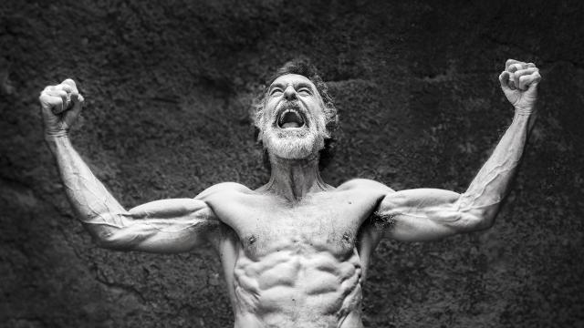 Black and white photo of climber John Verm Sherman 