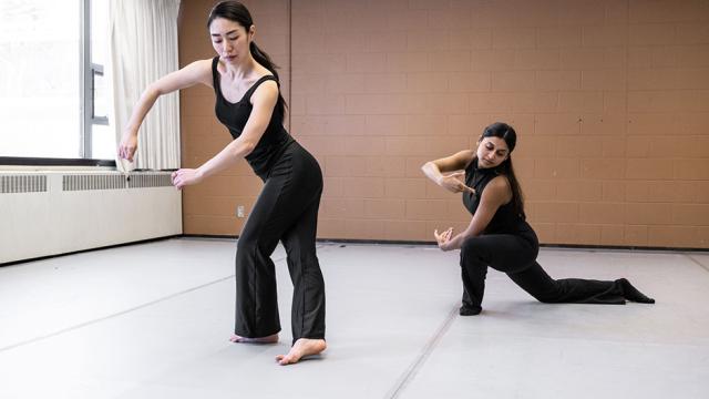 Dancers rehearsing in the studio