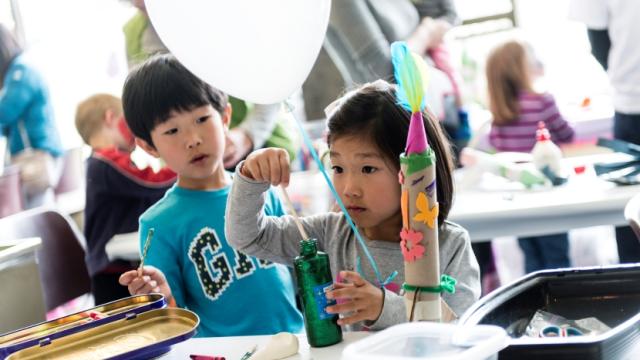 Children doing crafts