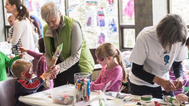 Children doing crafts