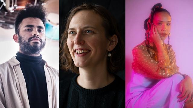 Nick Dunston, photo courtesy of the artist, Anna Webber, photo by TJ Huff, and Kalia Vandever, photo by Bao Ngo