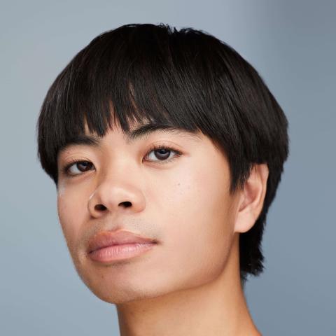 Asian Male dancer with black short hair